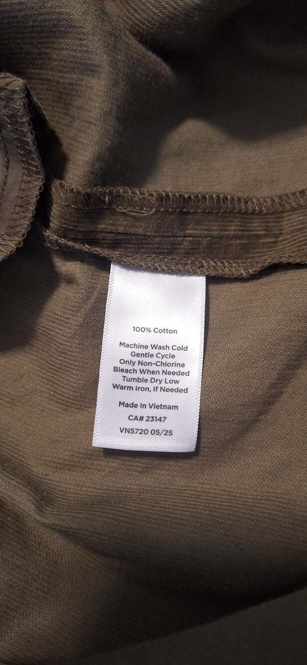 NWT Talbots Corduroy Shirtdress Sz.16 Olive Green Drop Waist Tiered Button Front - Picture 12 of 13